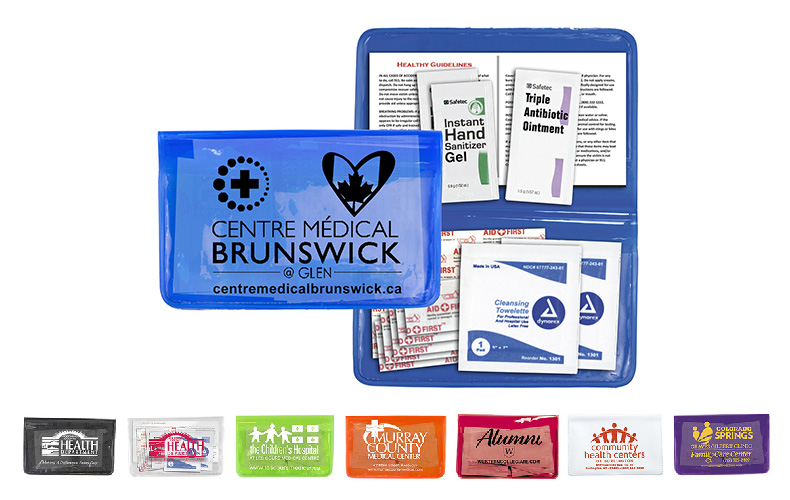 12 Piece First Aid Kit in Colorful Vinyl Pouch 12 Piece First Aid Kit in Colorful Vinyl Pouch